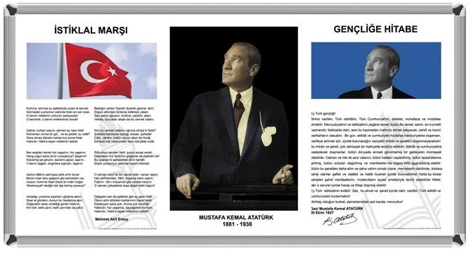 SINIF MİLLİ LEVHA 3'LÜ ALÜMİNYUM ÇERÇEVE